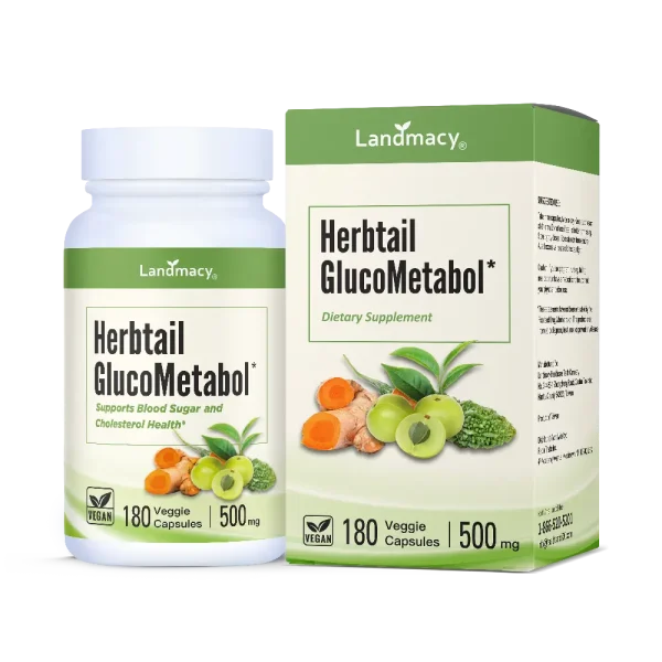 Herbtail-GlucoMetabol_Bottle+Box Herbtail GlucoMetabol - Image 1